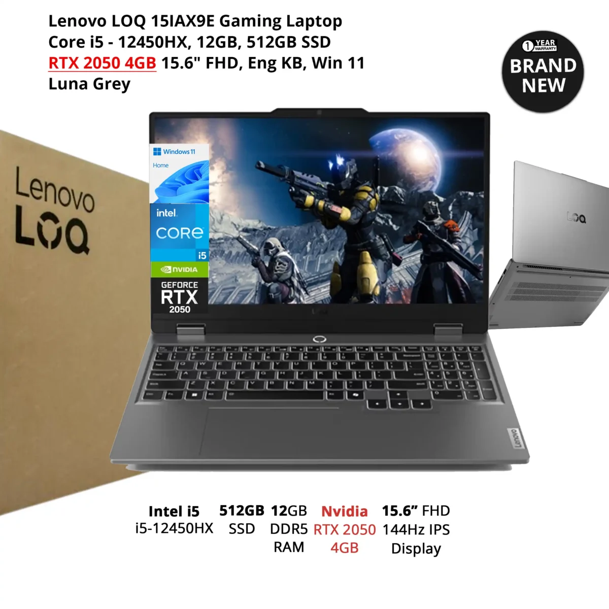 LENOVO LOQ GAMING 15IAX9E COREi5-12TH GEN
