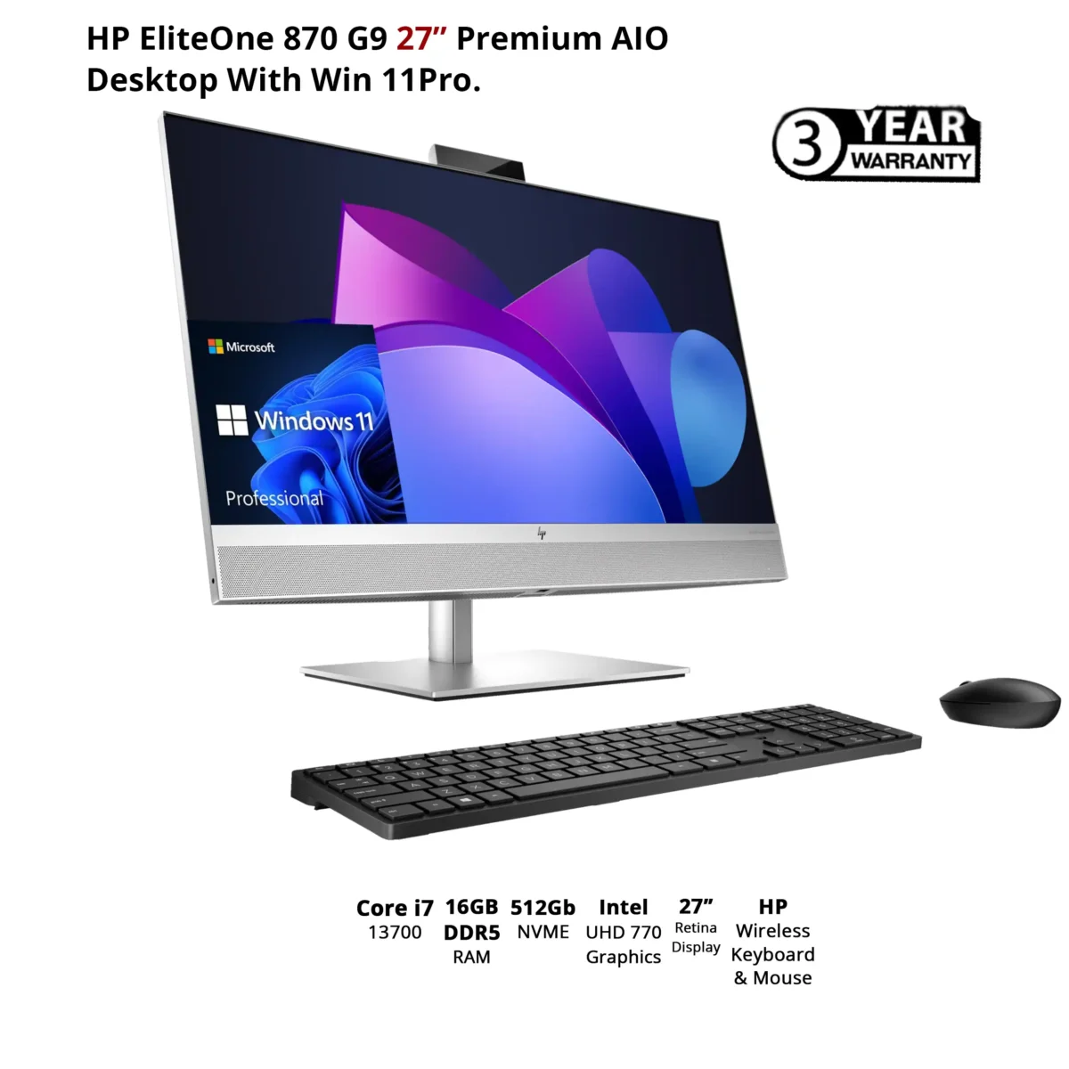 HP EliteOne 870 G9 All-in-One PC (27-inch HP EliteOne 870 G9 27 Inch All In One - Image 1