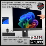 Dell OptiPlex 7470 AIO 24 Touch Core i7-9700 16GB RAM 512GB SSD Windows 11