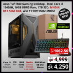 Asus Tuf T500 Gaming Desktop - Intel Core i5 13420H - 16Gb Ram -1TB SSD - Nvidia Geforce RTX 5060 8Gb Graphics - Windows11