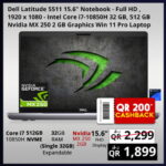 Dell Latitude 5511 Core i7-10850H 16GB RAM 512GB SSD Nvidia MX250 Windows 11 Pro