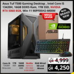 Asus Tuf T500 Gaming Desktop - Intel Core i5 13420H - 16Gb Ram -1TB SSD - Nvidia Geforce RTX 5060 8Gb Graphics - Windows11