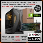Asus Tuf T500 Gaming Desktop - Intel Core i5 13420H - 16Gb Ram -1TB SSD - Nvidia Geforce RTX 5060 8Gb Graphics - Windows11