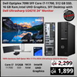 Dell optiplex 7090 SFF Core i7-11700 with Dell Ultrasharp U2421E 24" Monitor
