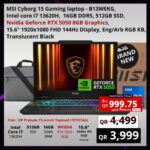 MSI Cyborg 15 Gaming Laptop i7-13620H RTX 5050