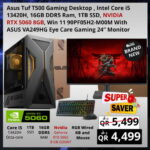 ASUS TUF T500 Gaming Desktop With Monitor